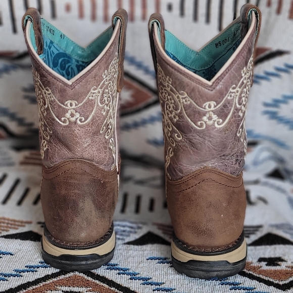 Corral Brown and Cream Embroidered Cowgirl Boots, Size 8 - Picture 4 of 10